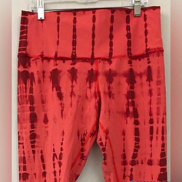 Lululemon Wunder Under Vert Shibori Persian Red Tie Dye Pattern Leggings SZ 10 - Picture 5 of 13